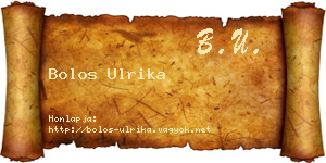 Bolos Ulrika névjegykártya